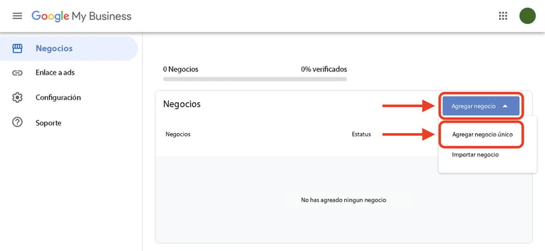 Agrega tu Negocio de Google Business