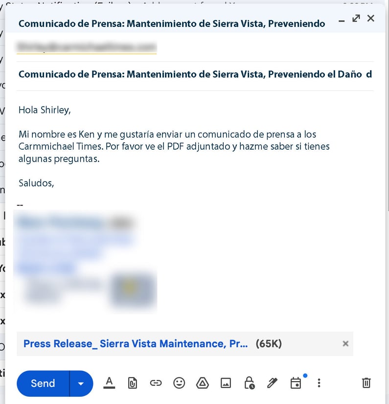 Seguimiento de comunicado de prensa