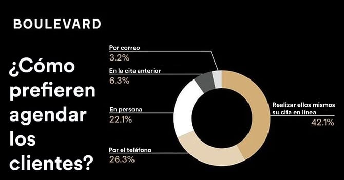 Grafico sobre como Prefieren Agendar los Clientes.