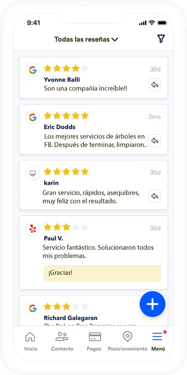 Reseñas en GoSite 1.