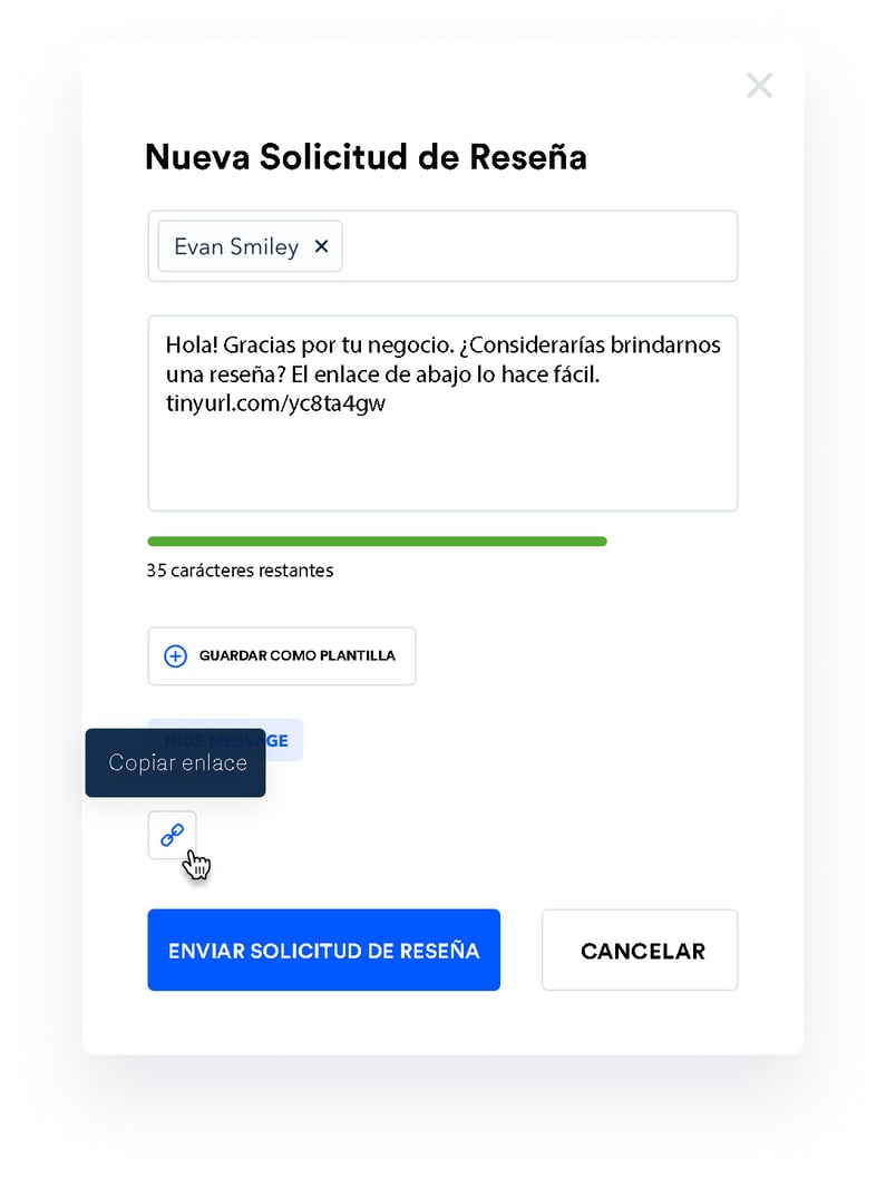 Como enviar enlace de solicitud de reseña a tus clientes.