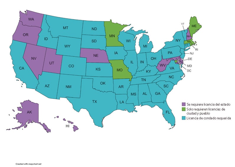 Requisitos de licencia para negocios de limpieza por estado.